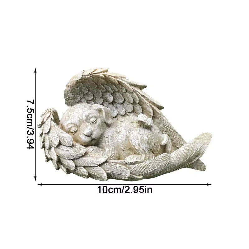 Mini Pet Memorial Tombstone Resin Angel Dog & Cat Pet Monument Garden Decoration Angel Cat and Dog Pet Memorial Craft Decoration
