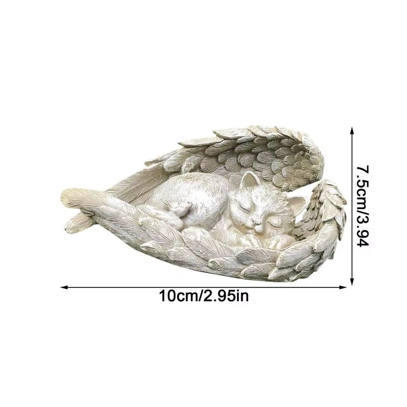 Mini Pet Memorial Tombstone Resin Angel Dog & Cat Pet Monument Garden Decoration Angel Cat and Dog Pet Memorial Craft Decoration