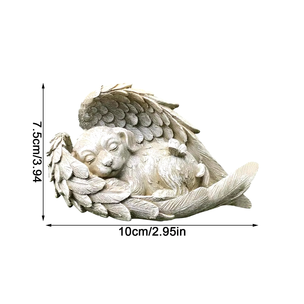 Mini Pet Memorial Tombstone Resin Angel Dog & Cat Pet Monument Garden Decoration Angel Cat and Dog Pet Memorial Craft Decoration