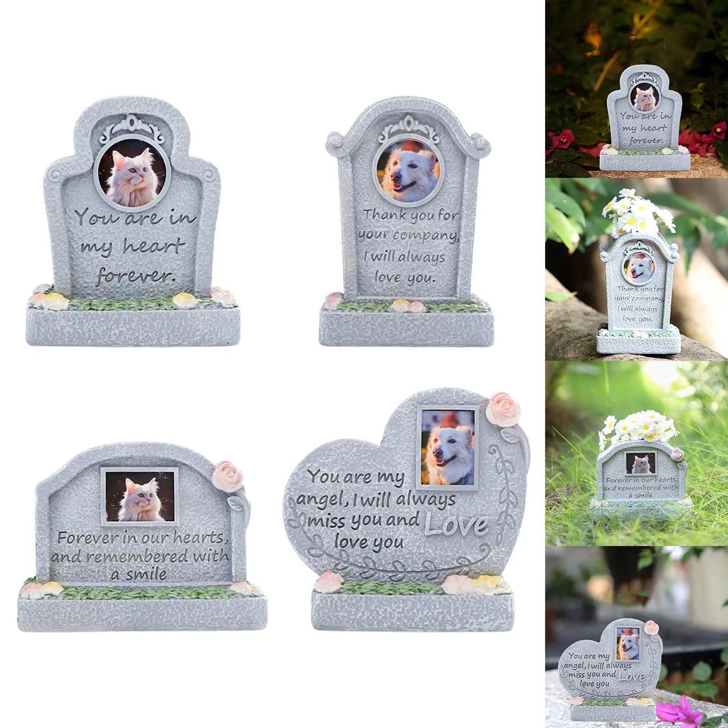 Memorial Monument for Pet Pet Grave Marker Weatherproof Cat Memorial Headstone Garden Headstone for Lawn Outdoors Yard Porch