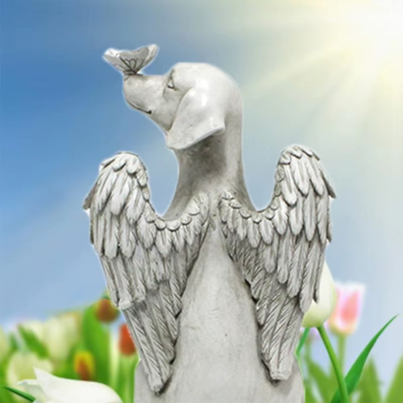 Angel Pet Dog Statue Memorial Grave Marker Antique Stone Resin Garden Ornament Wholesales