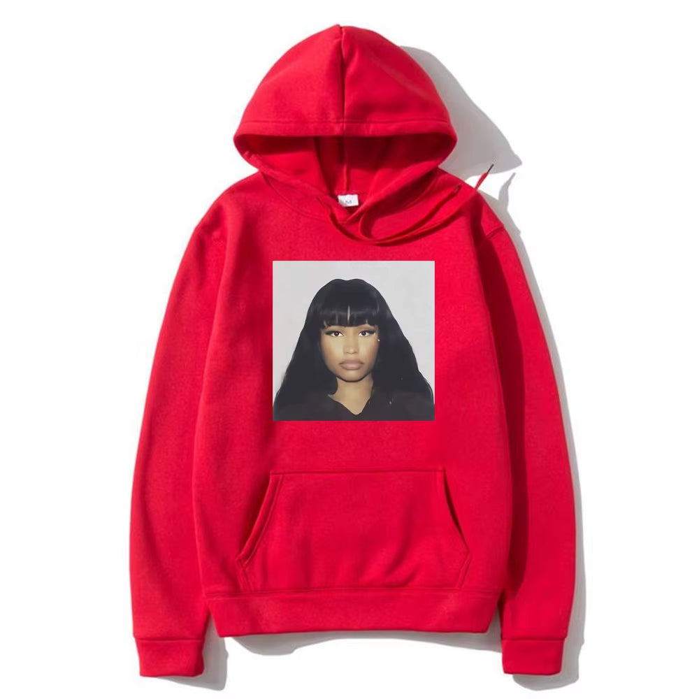 Rapper Nicki Minaj Graphic Hoodie Men'S Hip Hop Fashion Casual Fleece Tracksuit Unisex Vintage Hoodies Male Oversized Streetwear