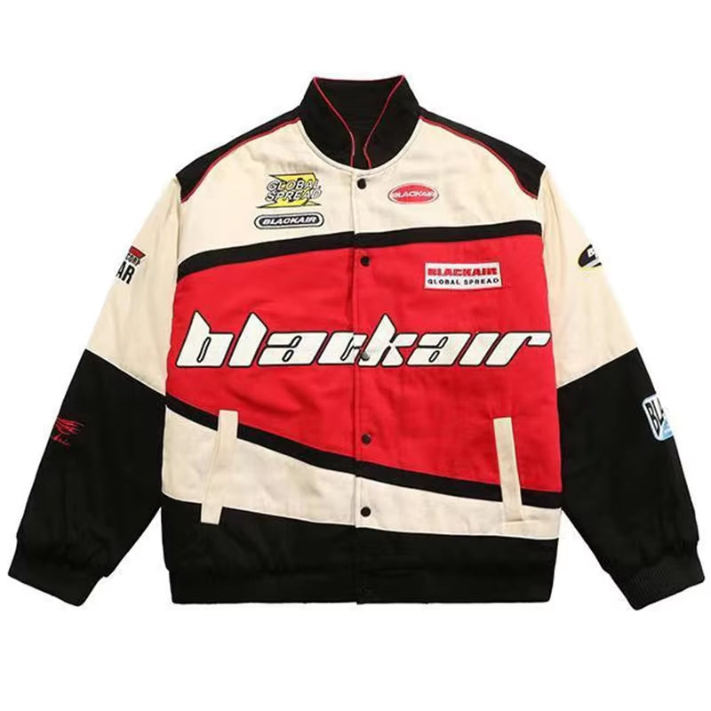 Motorcycle Baseball Jackets Men Y2K Harajuku Letter Embroidery Patchwork Coats Vintage Hip Hop Streetwear Varsity Jacket Unisex