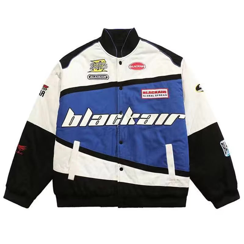 Motorcycle Baseball Jackets Men Y2K Harajuku Letter Embroidery Patchwork Coats Vintage Hip Hop Streetwear Varsity Jacket Unisex