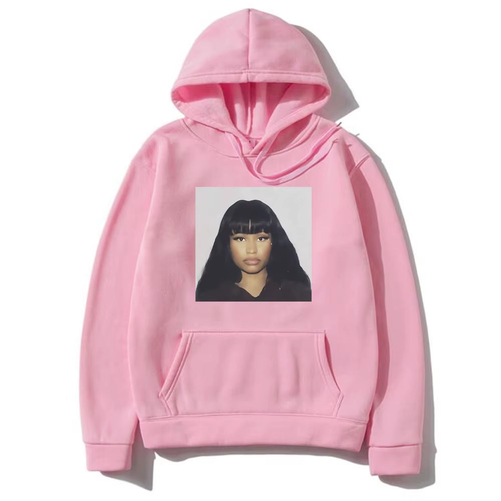 Rapper Nicki Minaj Graphic Hoodie Men'S Hip Hop Fashion Casual Fleece Tracksuit Unisex Vintage Hoodies Male Oversized Streetwear