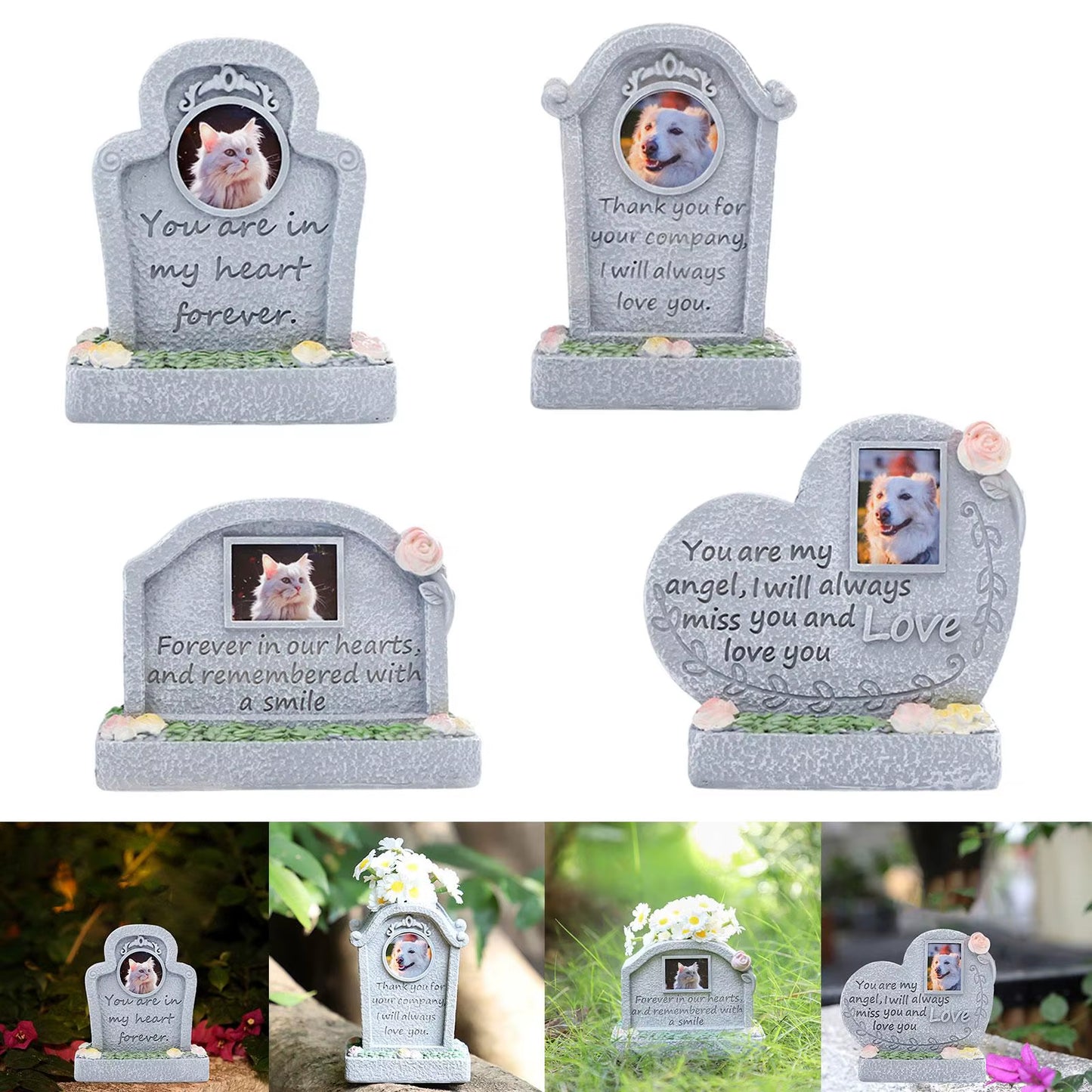 Memorial Monument for Pet Pet Grave Marker Weatherproof Cat Memorial Headstone Garden Headstone for Lawn Outdoors Yard Porch