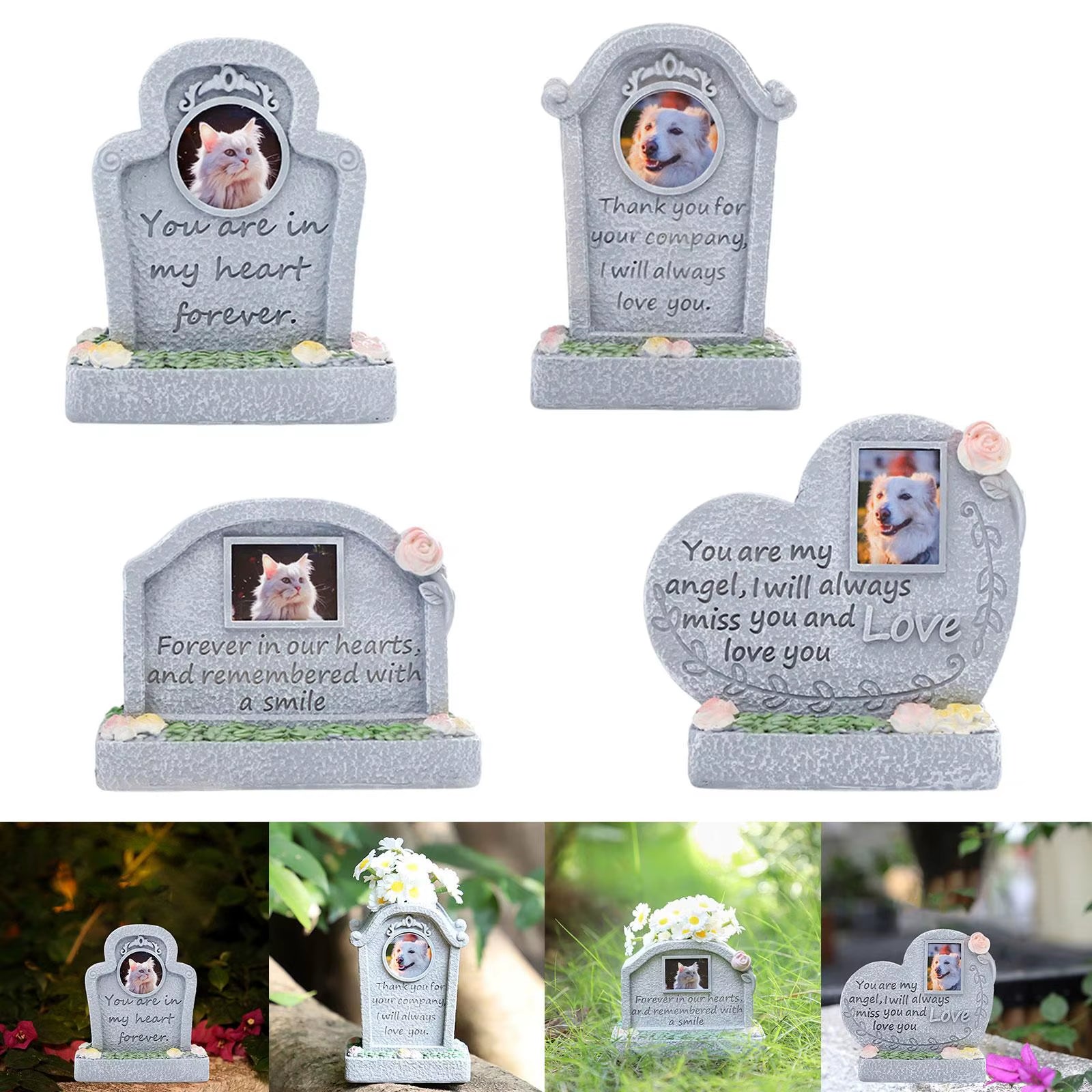 Memorial Monument for Pet Pet Grave Marker Weatherproof Cat Memorial Headstone Garden Headstone for Lawn Outdoors Yard Porch