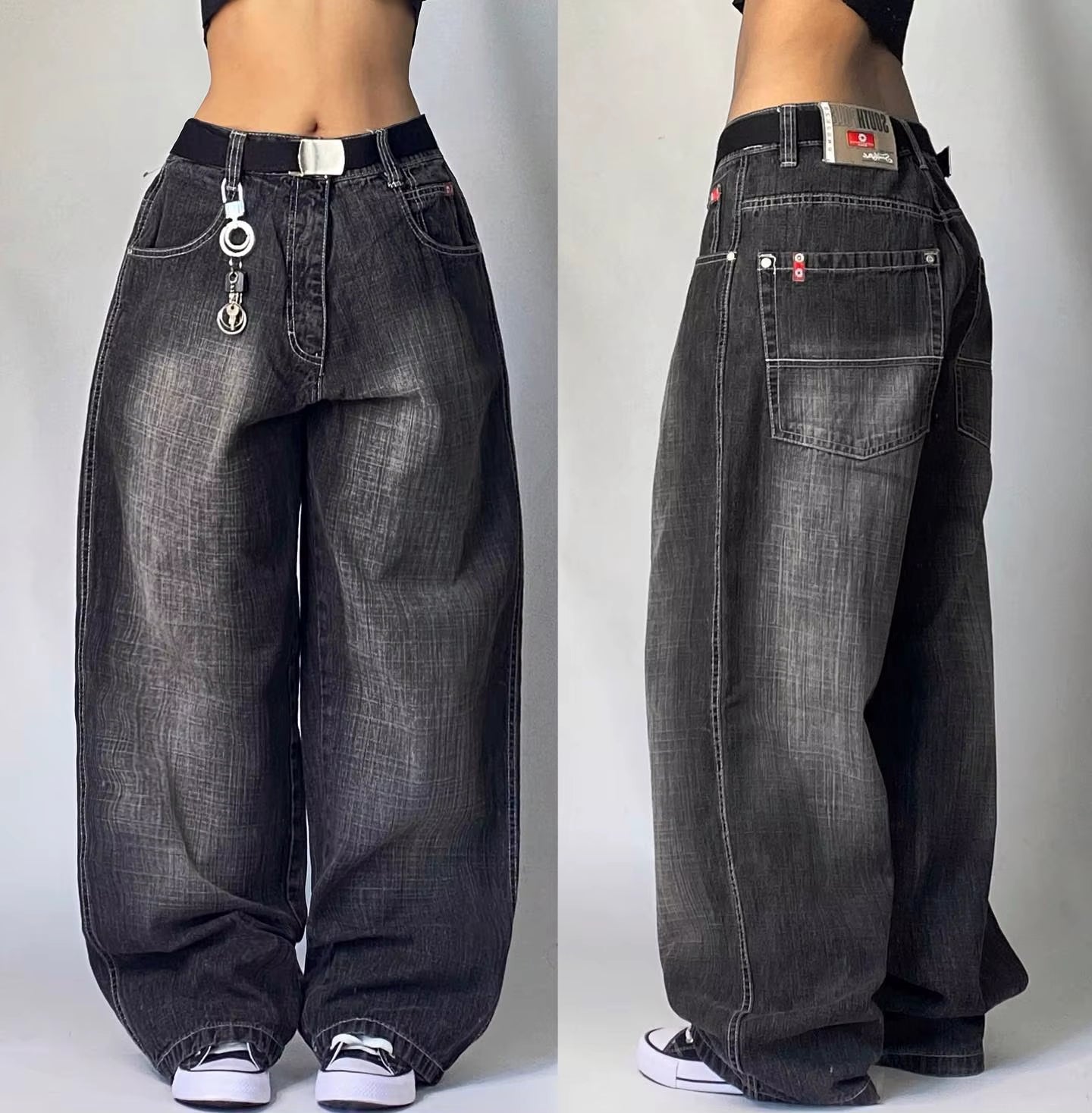 Y2K Harajuku Style New Fashion Yellow Washed Baggy Jeans Women Street Vintage Hip Hop Popular Casual High Waist Wide Leg Pants